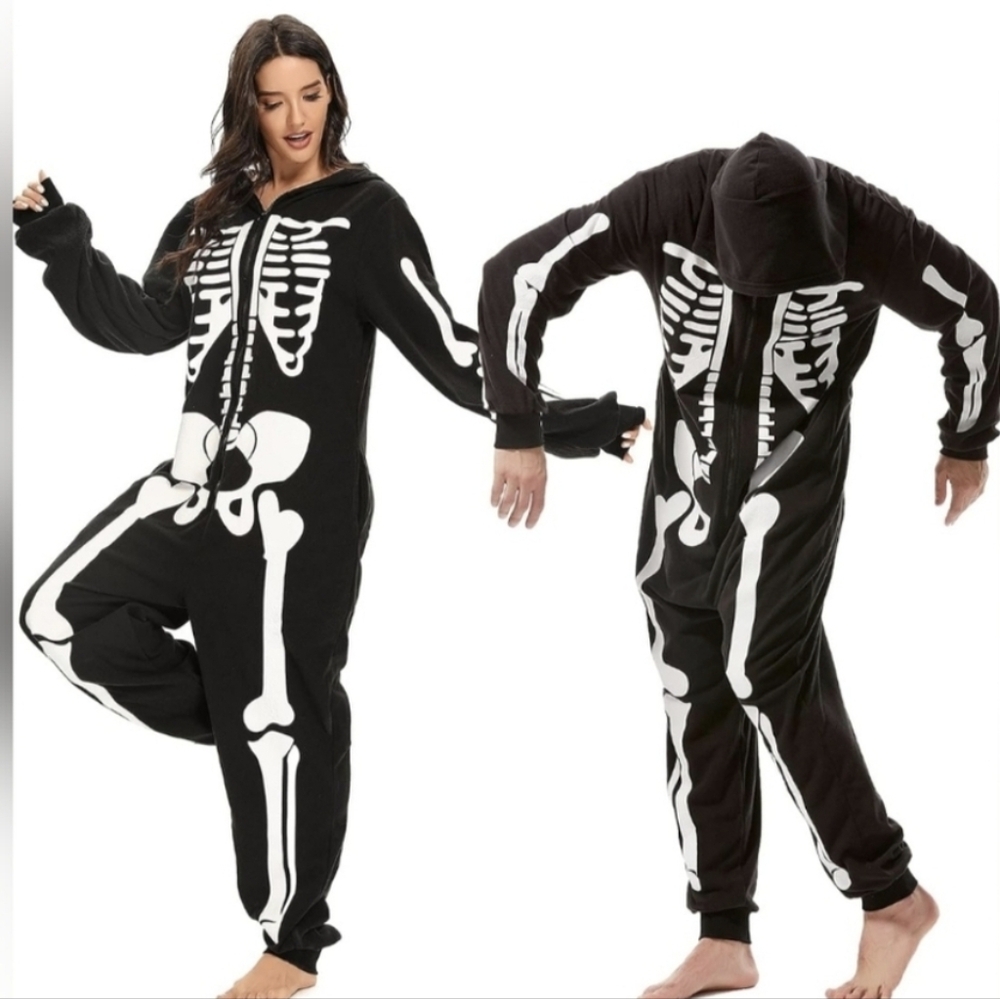 XXL EUC Just Love Fleece Skeleton Hooded Onesie Halloween Costumes for Women